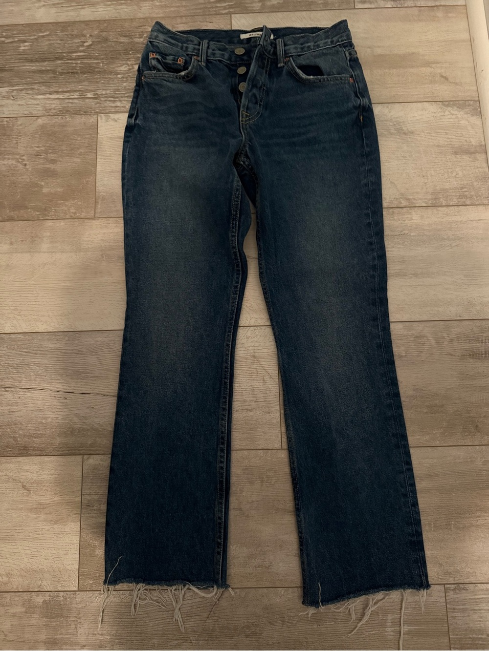 GRLFRND Dark Indigo Straight Jeans Size 24 Excellent!!